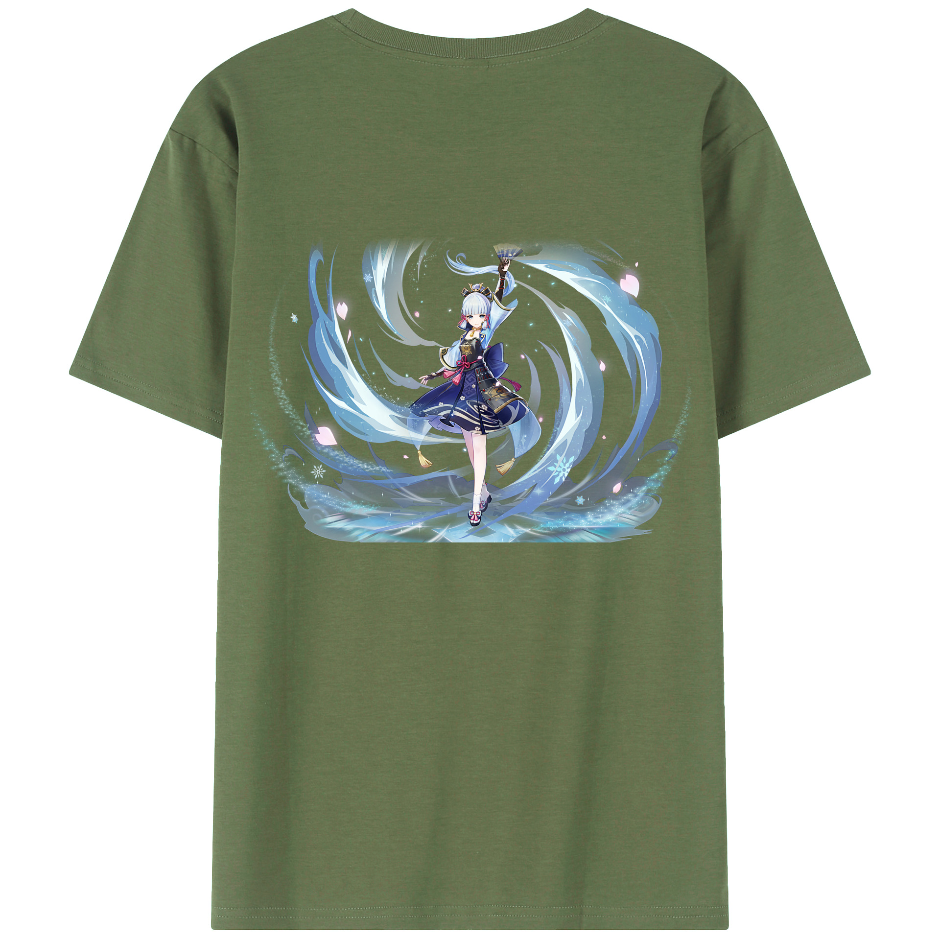 げんし神 神里綾華 神宮寺レン genshin Kamimiya Ren 綿100％ メンズ半袖Tシャツ（バックプリント） 通気性